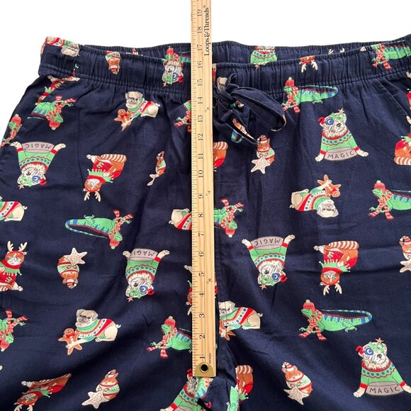 NWT Men's Old Navy Holiday Animals Flannel Pajama Set XXL Pug Dog Hamste… - Picture 12 of 16